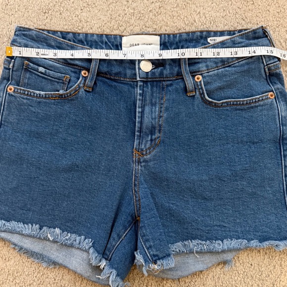 Dear John Gigi Denim Shorts Empire State Medium Blue Frayed Hem Womens Size 27 - Picture 8 of 10
